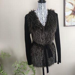 Calvin Klein Cardigan with faux fur front